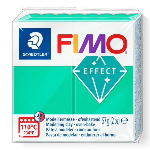Fimo Effect Knete - Transparentfarbe grün, Modelliermasse 56g